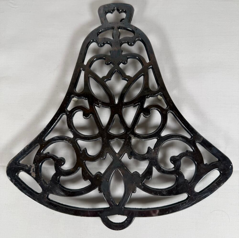 Vintage International Silver Co Bell Trivet #0276 Silverplate 10" Wall Decor